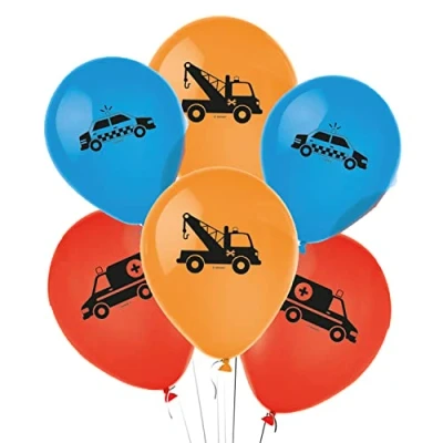 Immagine di Amscan 9906590 Palloncini in lattice per festa di compleanno su strada, 25,5 cm, confezione da 6