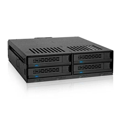 Immagine di ICY DOCK Rack rimovibile / Backplane Cage Case per 4 x SSD HDD 2.5&quot; SATA SAS Hot Swap in 1 alloggiamento da 5,25&quot; (installazione senza utensili) ExpressCage MB324SP B