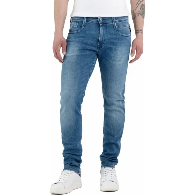 Immagine di Replay Jeans Anbass Slim Fit da Uomo con Power Stretch, Blu (Medium Blue 009), W30 x L30