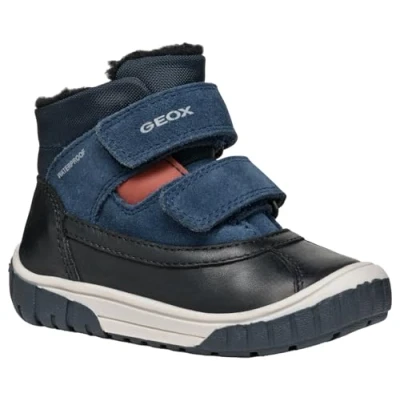 Immagine di Geox OMAR BOY WPF Stivali da neve per bambini, Taglia: 24, Black/navy Pelle e tessuto