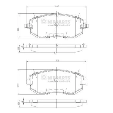 Immagine di NIPPARTS J3607015 Kit pastiglie freno Assale anteriore con segnalatore acustico usura accessori SUBARU: Impreza II Sedan, III Hatchback