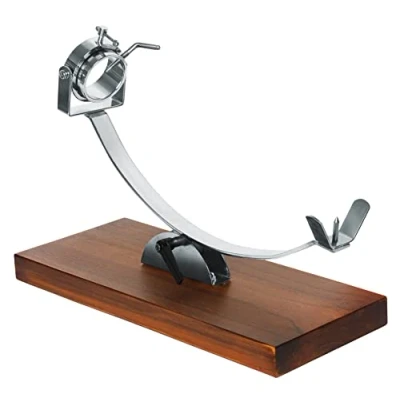 Immagine di NERTHUS Ham Holder Swivel Head And Adjustable Base Porta prosciutto, Legno Acciaio Inossidabile, Marrone
