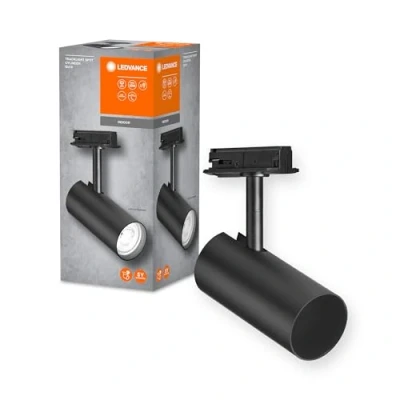 Immagine di LEDVANCE TRACKLIGHT Spot Cylinder faretto a binario, nero, con attacco GU10, compatibile lampada normale o smart, design stile loft, protezione IP20