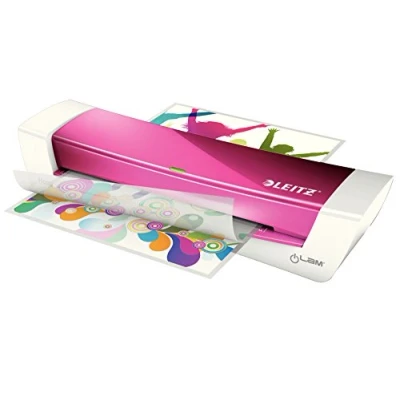 Immagine di LEITZ iLAM, Plastificatrice Home Office, Formato A4, 2 rulli, Colore Fucsia Metallizzato, 73680023