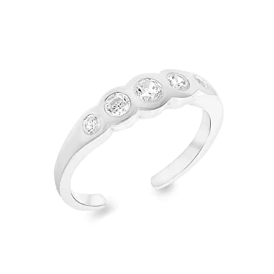 Immagine di Tuscany Silver Anello da Piede Donna in Argento Sterling 925, con Zirconio Cubico