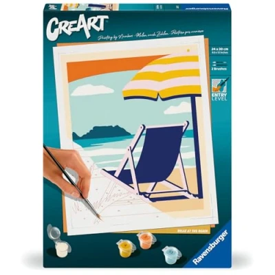Immagine di Ravensburger CreArt Trend C, Ora di Relax, Dipingere con i Numeri, Kit Pittura, Idea Regalo Donna o Uomo, 14+ Anni, 24x30 cm
