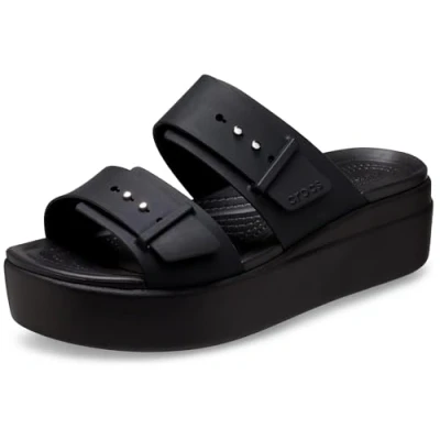 Immagine di Crocs Brooklyn Buckle Low Wedge, Piattaforma Donna, Nero, 38/39 EU