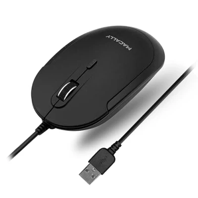 Immagine di Macally Silent mouse USB con cavo per Apple Mac e Windows PC laptop/desktop computer Cruz V2 Fresh Foam