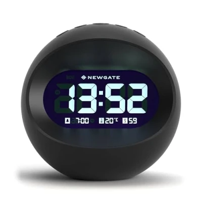 Immagine di Newgate® Digital Center of the Earth Sveglia Orologio da comodino mensola tavolo digitale Display LCD ufficio (Nero)
