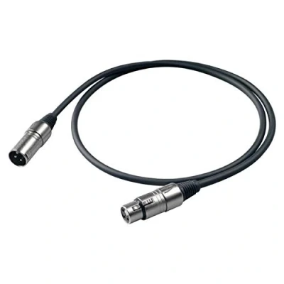 Immagine di PROEL BULK250LU5 Cavo audio professionale bilanciato Cannon XLR 3P M a F 5mt, Nero