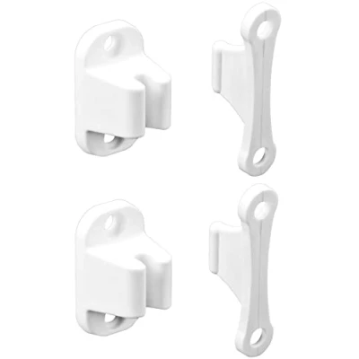 Immagine di QWORK® 2 Pezzi Fermaporta Robusto per Camper e Roulotte, Accessori Bianco (Viti Incluse)