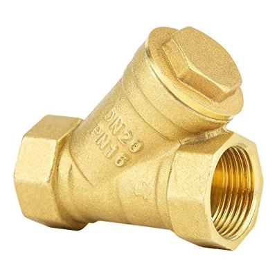 Immagine di Filtro Ottone, Akozon DN20 3/4&quot; Ottone a Y Filetto Femmina BSPP Connettore con Valvola per Separazione Olio Acqua
