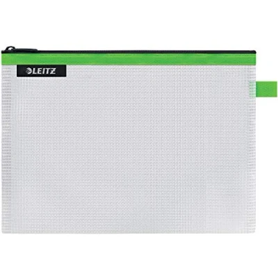 Immagine di Leitz WOW Busta da Viaggio, Resistente all&#039;Acqua, Trasparente, Adatta per Organizzare Piccoli Oggetti, Formato M (A5), Verde