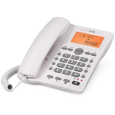 Immagine di SPC Office ID 2 Telefono fisso con display illuminato, 4 memorie dirette e 10 indirette, livelli di suoneria, chiamante, segnale luminoso, vivavoce, da tavolo o a parete Bianco