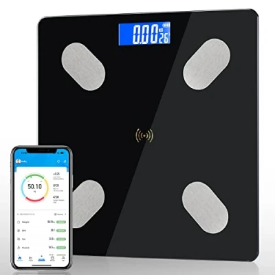 Immagine di Diboniur Bilancia Pesapersone Digitale, Pesa Persona Professionale Smart Impedenziometrica per IOS e Android con 12 Indicatori Peso, Massa Grassa, Magra, BMI Altro