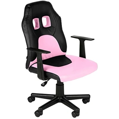 Immagine di CLP Sedia per Bambini Fun con braccioli I Cameretta Ragazzi Imbottita in Similpelle 40 50 CM, Colore:Nero/Rosa
