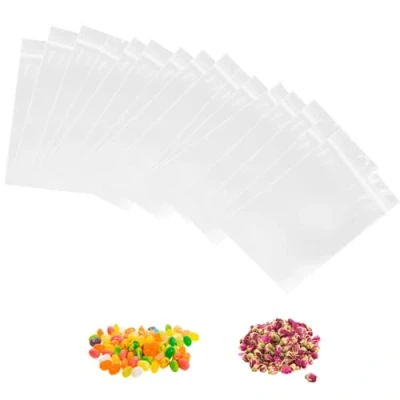 Immagine di 100 Pezzi Sacchetti in Plastica Trasparente Richiudibili, Borsa Con Chiusura a Cerniera, Sacchetto Sigillato, Buste Zip, Applicano Cucina, Ufficio, Semi di Gioielli e Piccoli Accessori
