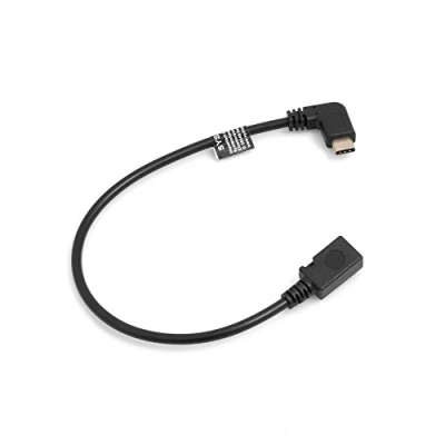 Immagine di System S Cavo USB 3.1 da Tipo C (Maschio) ad Angolo 90 a Micro 2.0 (Femmina), Dati, prolunga, di Ricarica, Adattatore (Circa 27 cm)