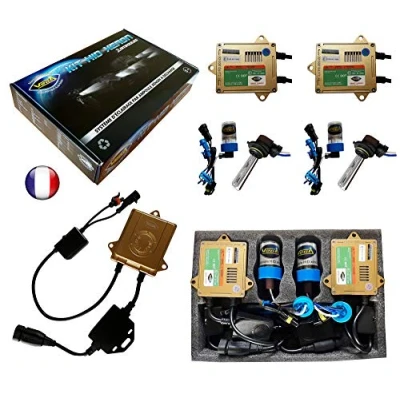 Immagine di Kit Hid Xenon marca Francaise Vega® 9005 HB3 55 W CANBUS Anti Errore ODB progettazione ASIC lampadine a embase coudée