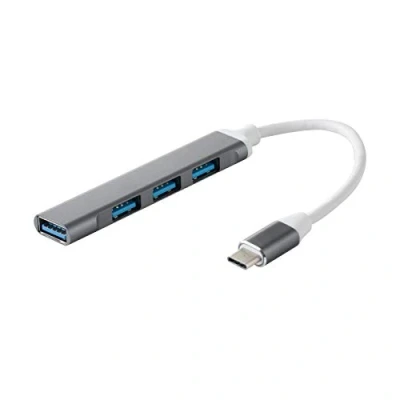 Immagine di Hub USB C a 4 porte mini tipo adattatore ultra sottile in alluminio Expander porta splitter per MacBook Pro/Air, iMac, Surface Pro, XPS, altri (1 3.0 + 3 2.0)