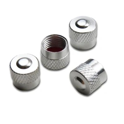 Immagine di Pitlane Performance® tappi per valvole in alluminio, 4 pezzi, valvola, pneumatici, auto, SUV, moto, bicicletta (argento, racing)