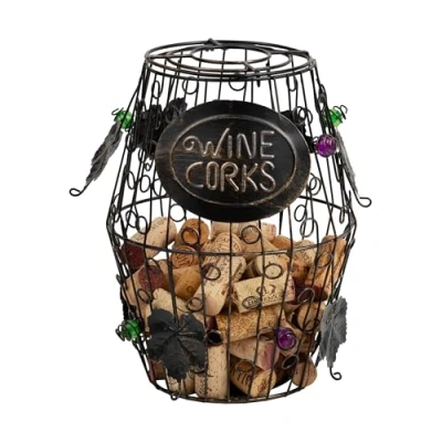 Immagine di Mind Reader, Porta Sughero in Metallo con Ornamenti, Color Bronzo