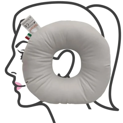 Immagine di Cuscino Con Foro per Orecchio,Sollievo Dal Dolore All’orecchio,Cuscino Piercing,Cianbella Antirughe il Viso,Cuscino Antidecubito Tallone,Gomito Ortopedico Made in Italy (BIANCO)
