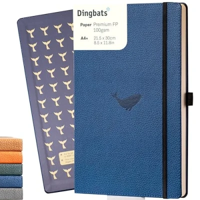 Immagine di Dingbats* Taccuino Bianche Di Fauna Selvatica Extra Grande Quaderno A4, Copertina Rigida in Pelle PU Portapenne, Segnalibro, Chiusura Elastico