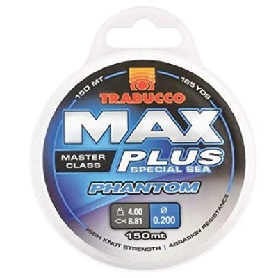 Immagine di Trabucco Filo da Pesca Max Plus Phantom 0.45 mm 15 kg 150 m in Nylon Ideale per Lo Spinning Surfcasting Carpfishing Trota Lago Resistente al Nodo con POCA Elasticità