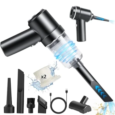 Immagine di Euakee Aspirabriciole Senza Fili, 2 in 1 Aspirapolvere Auto Portatile 10000Pa Mini Potente Fili Aspiratore e Soffiatore Ricaricabile con Filtro Lavabile per Auto, Casa, Ufficio