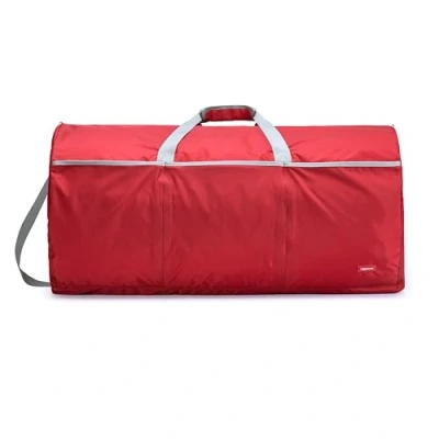 Immagine di Amazon Basics Borsone da Viaggio e Palestra, Manico Superiore ad Anello, Ideale per il Fine Settimana, 98 L, grande, Rosso