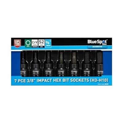 Immagine di Blue Spot Tools 7 PCE 3/8 Impact Hex Bits (H3 H10)