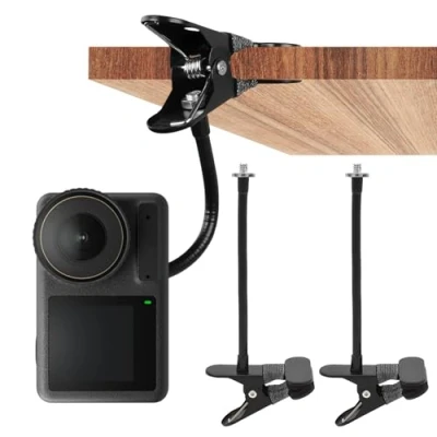 Immagine di Sporgo Supporto flessibile per Eufy Cam 2C/2C Pro/3/3C: 3 pezzi universale EufyCam 1/2 / E, morsetto in metallo Arlo Pro 4/Pro 3/Pro 2/Arlo Ultra/Ultra 2