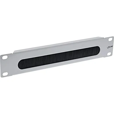 Immagine di InLine® Piastra passacavo da 10&quot; con spazzola, 1HE, RAL 7035, grigio