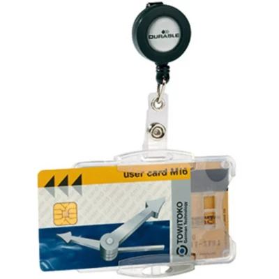 Immagine di Durable 821919 Portabadge Jojo, clip, fascetta con bottone 10 pz.