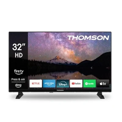 Immagine di Thomson 32 pollici HD LED Fire TV (controllo vocale Alexa, supporto AirPlay, triplo sintonizzatore, Bluetooth, HDMI, porte USB, AV IN e CI+)