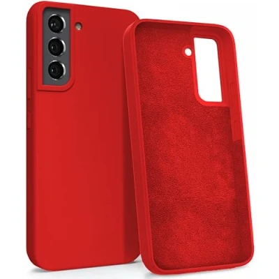 Immagine di MyGadget Custodia per Samsung Galaxy S22 Hardcase con Strato Microfibra &amp; Cover Silicone Resistente Protezione Antigraffio Antiurto Rosso