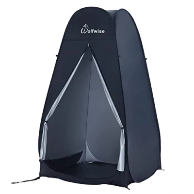 Immagine di WolfWise Tenda Istantanea Pop Up Privato Portabile per Campeggio Spiaggia Bagno Spogliatoio Doccia Riparo,Taglia L, Nero