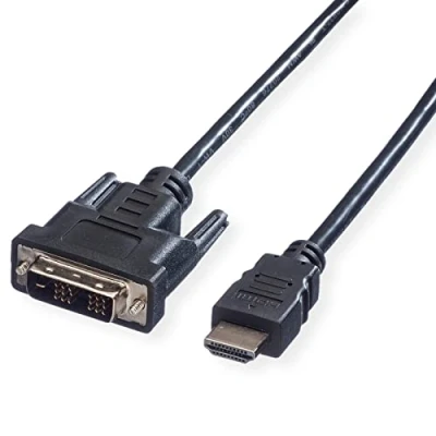 Immagine di Value DVI Cavo Spina D 18+1pol., HDMI A 5.00 m Nero 11.99.5552 Schermato