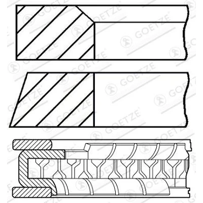 Immagine di GOETZE ENGINE 08 785506 00 Kit Fasce Elastiche 77,4 0,4 FIAT: Panda I Hatchback, 126