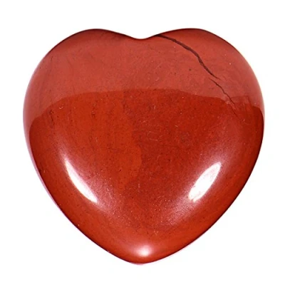 Immagine di Morella Portafortuna a forma di cuore gemma pietre preziose Diaspro rosso 3 cm in un sacchetto velluto