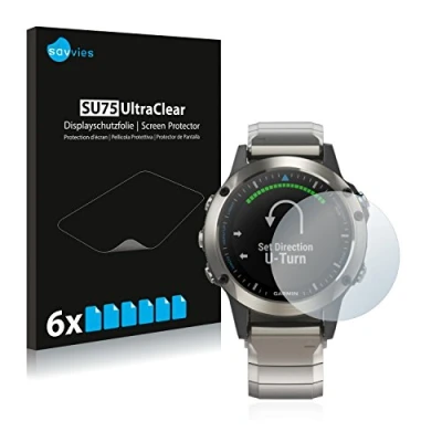 Immagine di savvies (6 Pezzi Pellicola Protettiva per Garmin quatix 5 Protezione Schermo Trasparente