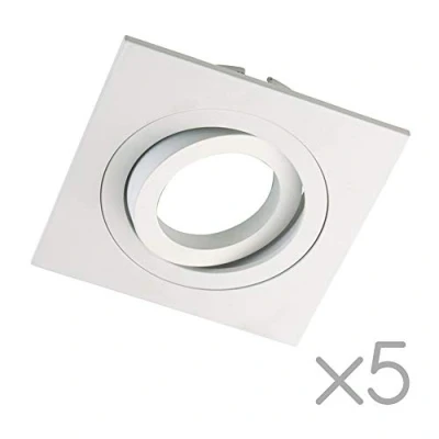 Immagine di wonderlamp Clasic W E0 Faretto da Incasso Quadrato, Bianco, 5 UNIDADES, unità