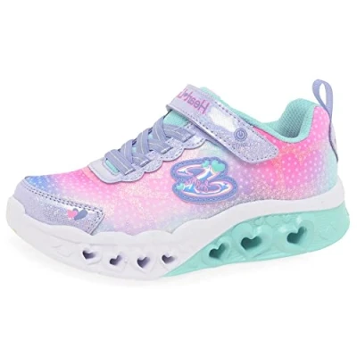 Immagine di Skechers Flutter Heart Lights Sneakers basse lavender/multicoloured per bambini, Taglia: 32, Lavender/multi coloured Tessuto / sintetico