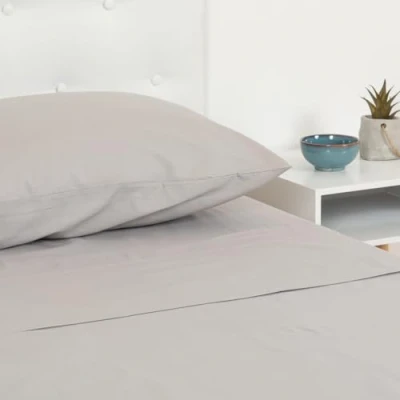 Immagine di TRAMAS+ Completo Lenzuola Singolo 90x200, 100% cotone, Biancheria da letto, e 1 federa Certificata STANDARD 100 by OEKO TEX Grigio