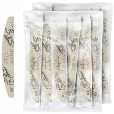 Immagine di MANI KING Royal 100/180 lima professionale per unghie a mezzaluna &quot;Be The Queen&quot; 100/180, confezione sicura, uso singolo, di buona qualità, resistente all&#039;abrasione, set lime