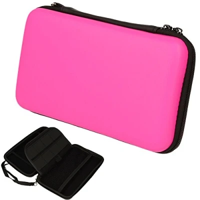 Immagine di TECHGEAR Custodia Compatibile con Nintendo 2DS XL Protettiva da Viaggio Cover Rigida e Spaziosa Realizzata per + Giochi Accessori [Rosa]