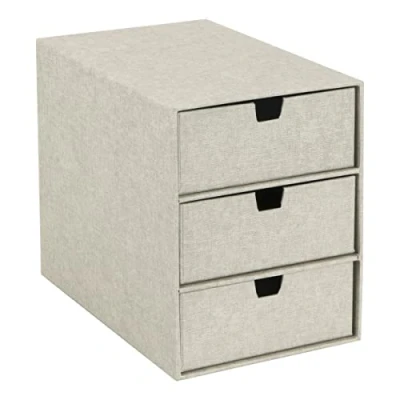 Immagine di Bigso Box of Sweden Cassettiera da scrivania per documenti e materiale ufficio Organizer con 3 cassetti tavolo in cartone carta beige
