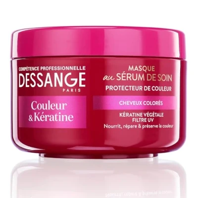 Immagine di DESSANGE Maschera per capelli a colori e cheratina Formula arricchita in vegetale filtro UV nutre, ripara conserva il colore colorati 250 ml