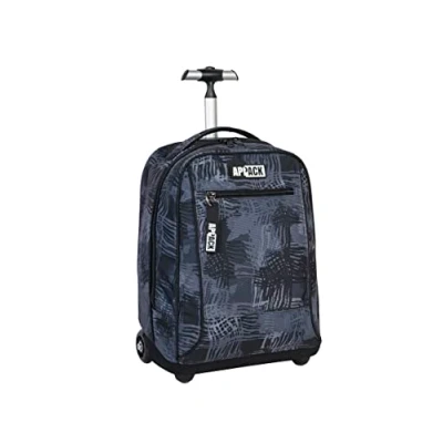 Immagine di Appack Big Trolley Scuola, Nero, 2 in 1, Doppio Uso, Zaino con Carrello Fisso e Crossover System, Viaggio, Bambino Ragazzo